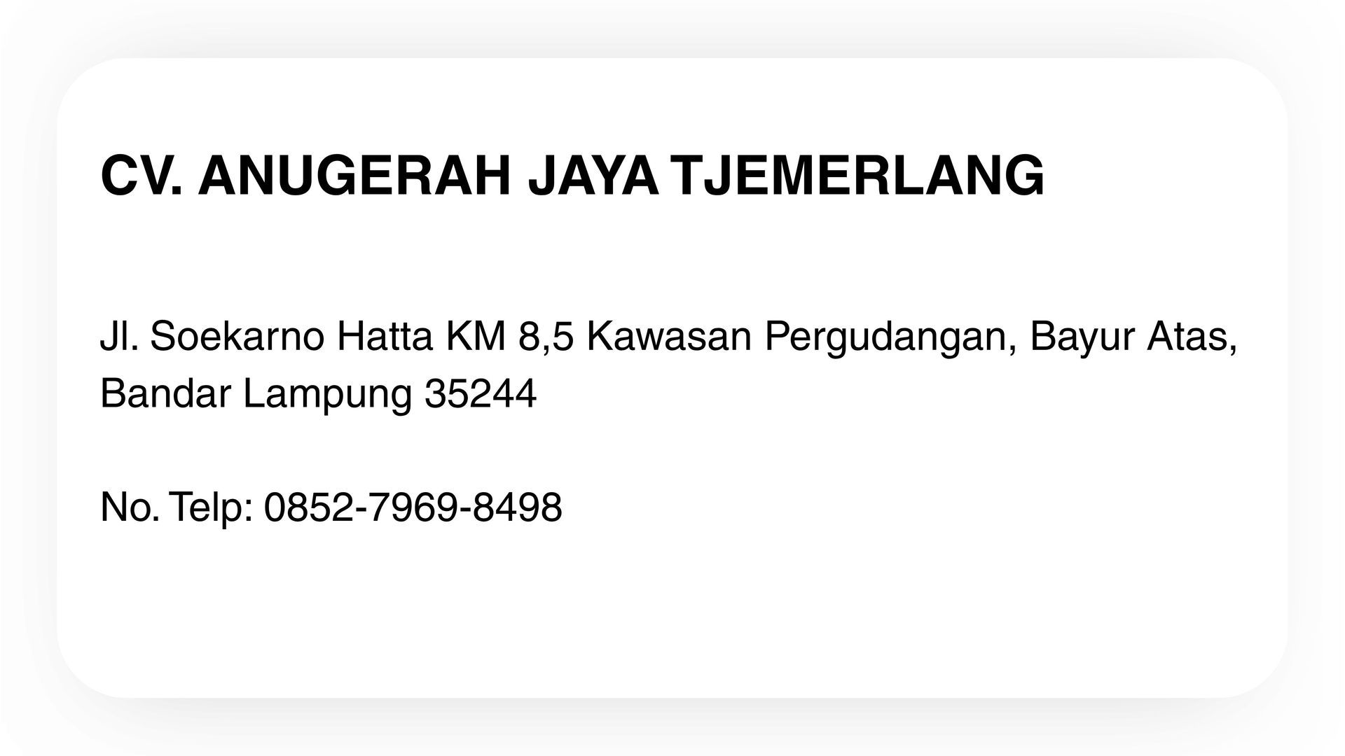 CV. Anugerah Jaya Tjemerlang